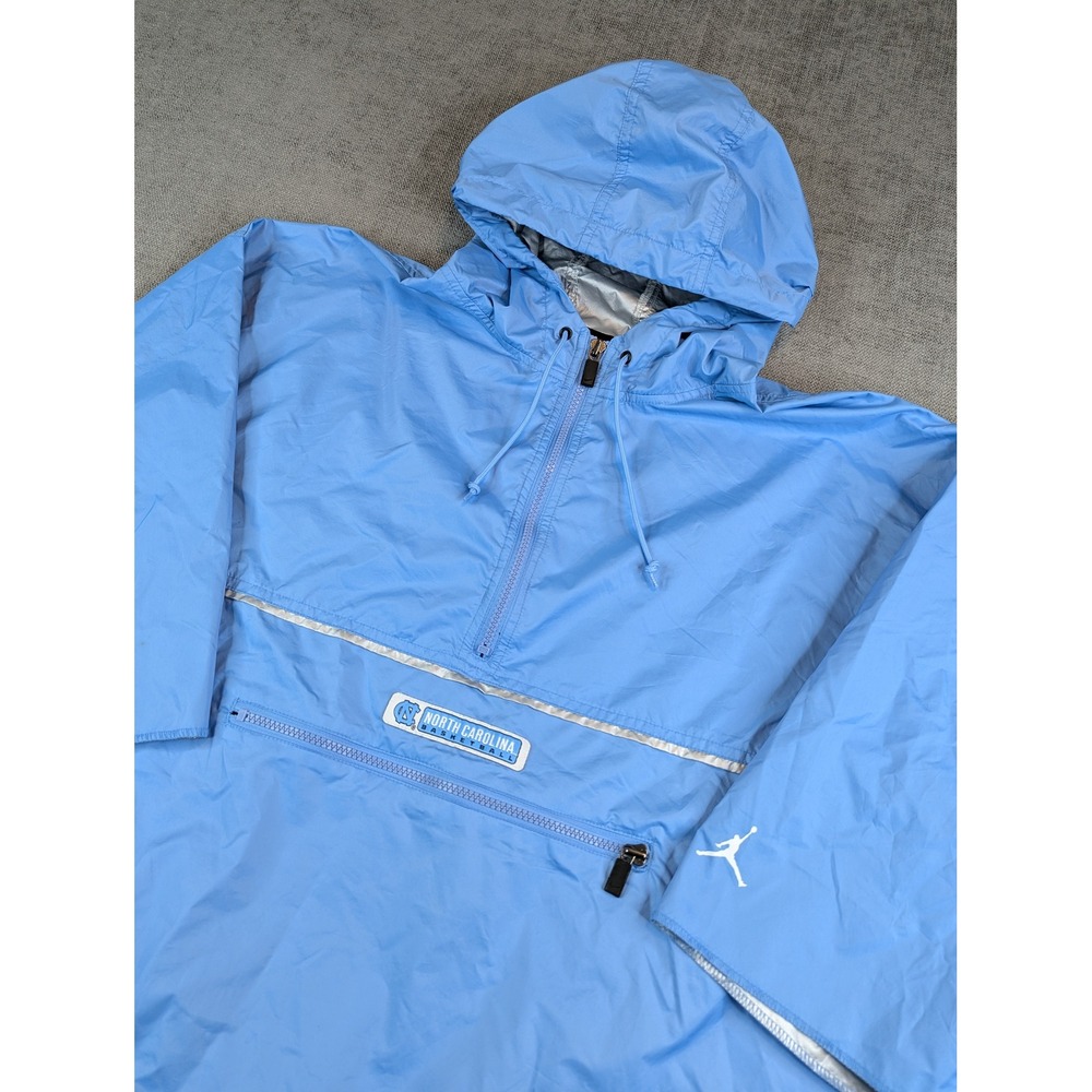 Jordan Rain Jacket Men XXL Blue NC Tar Heels Short Sleeve Anorak Pullover Pocket